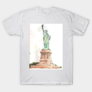 Statue of Liberty Watercolor T-Shirt